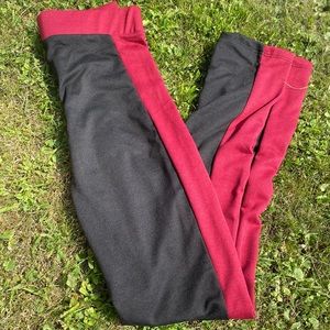 Fashion Nova Red and Black high waisted Leggings✨